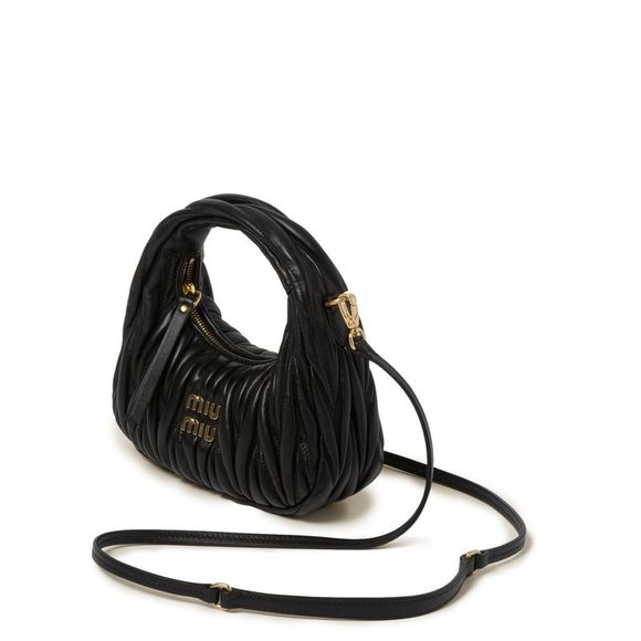 MIU MIU WANDER MINI HOBO BAG IN QUILTED NAPPA - Picture 3 of 4